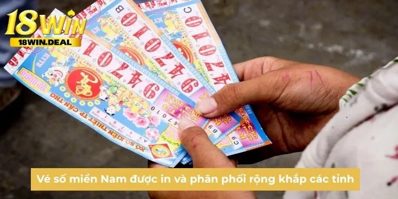 Vé số miền Nam được in và phân phối rộng khắp các tỉnh